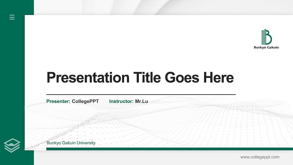 Bunkyo Gakuin University Thesis Proposal/Graduation Defense PPT Template16:9 ratio PPT effect preview image
