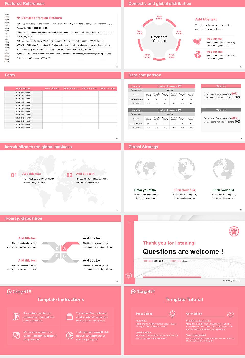 Aikoku Gakuen University Thesis Proposal/Graduation Defense PPT Template16:9 ratio PPT effect preview image4
