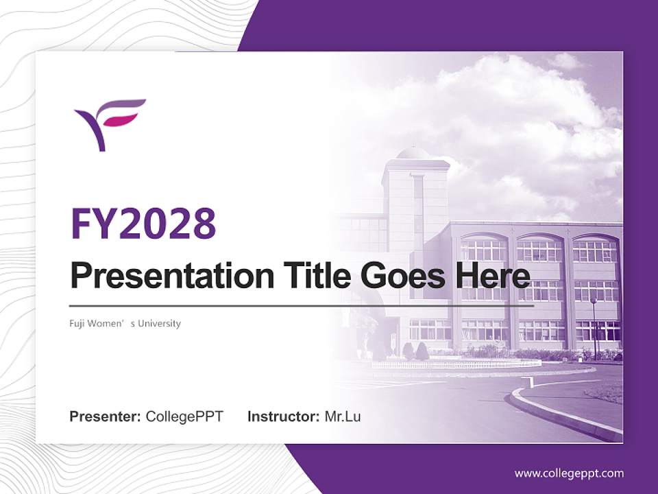 Fuji Women’s University Academic Presentation/Research Findings Report PPT Template4:3 ratio PPT effect preview image5