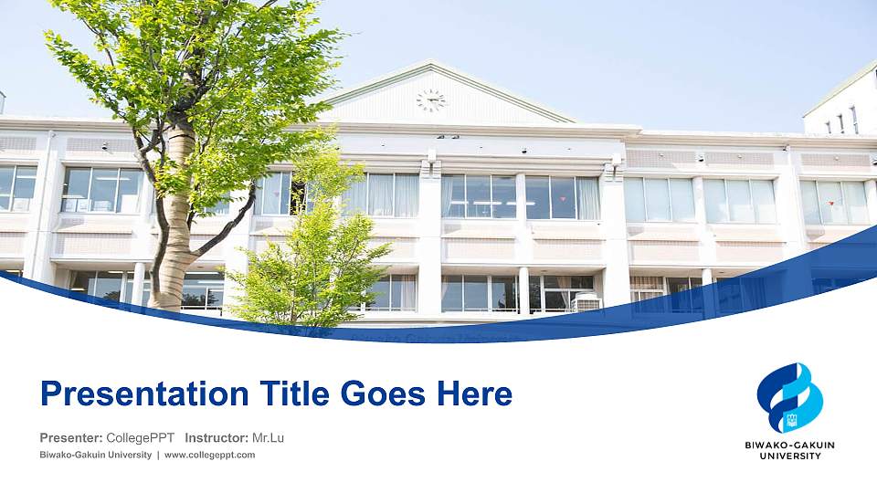 Biwako-Gakuin University Course/Courseware Creation PPT Template16:9 ratio PPT effect preview image