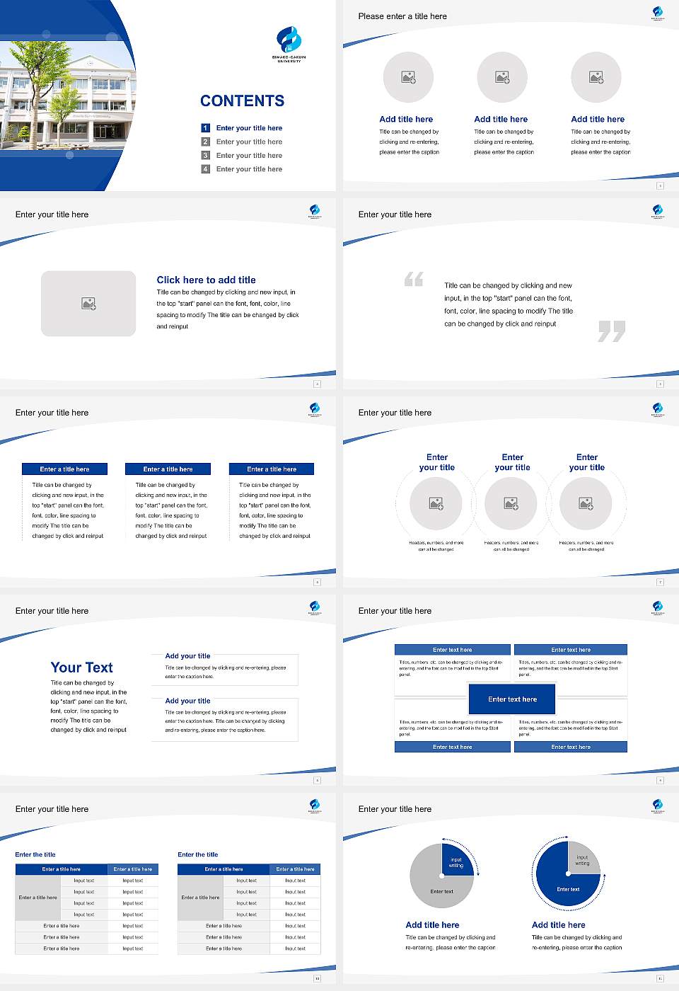 Biwako-Gakuin University Course/Courseware Creation PPT Template16:9 ratio PPT effect preview image2
