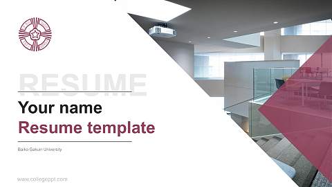 Baiko Gakuin University Resume PPT Template