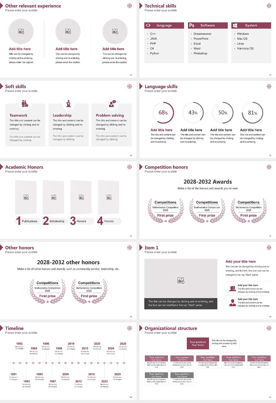 Baiko Gakuin University Resume PPT Template16:9 ratio PPT effect preview image3
