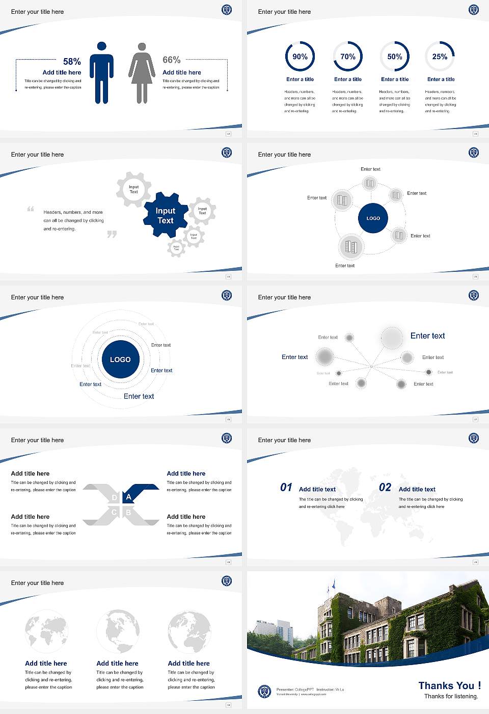Yonsei University Course/Courseware Creation PPT Template16:9 ratio PPT effect preview image4