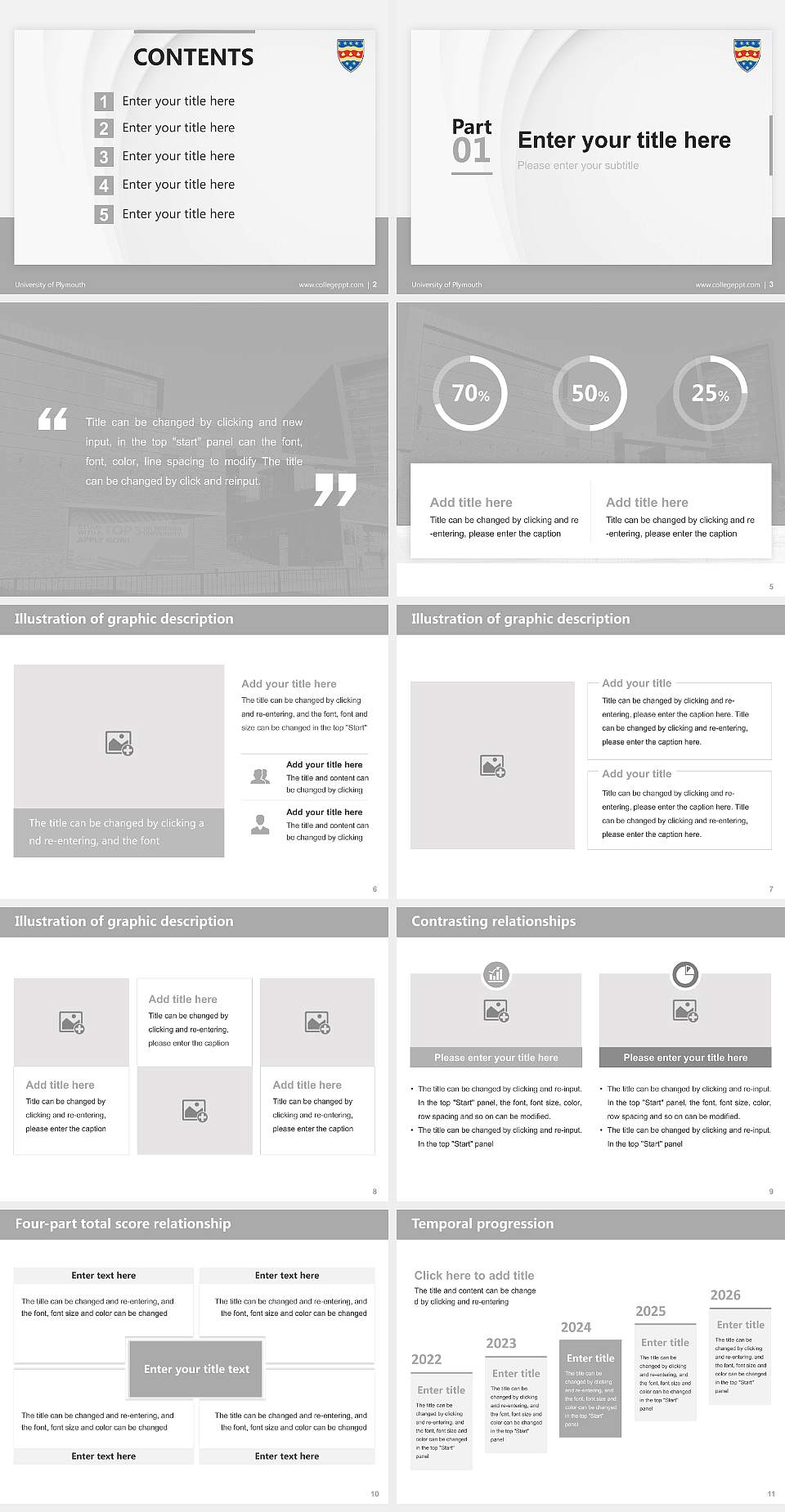 University of Plymouth Thesis Proposal/Graduation Defense PPT Template4:3 ratio PPT effect preview image2