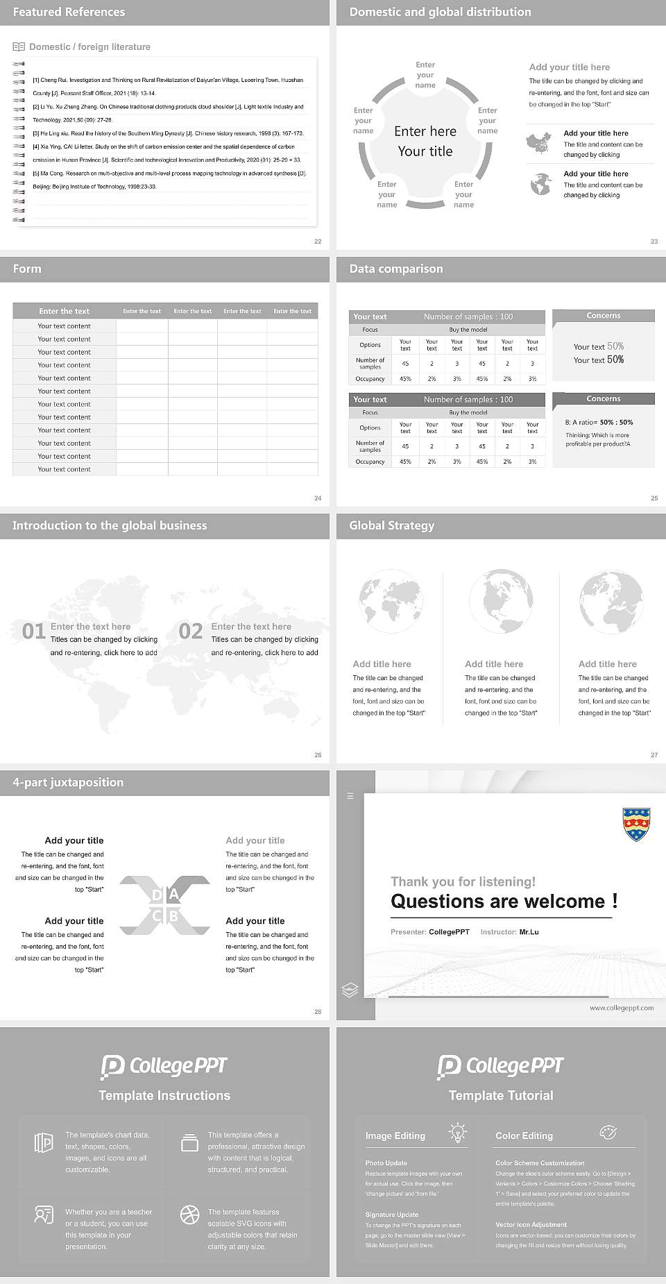 University of Plymouth Thesis Proposal/Graduation Defense PPT Template4:3 ratio PPT effect preview image4