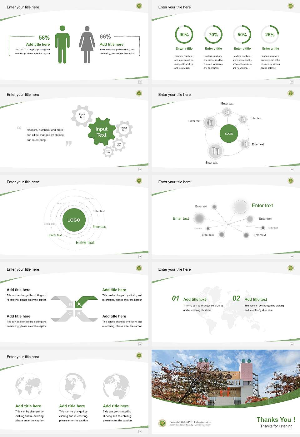 Aomori Chuo Gakuin University Course/Courseware Creation PPT Template16:9 ratio PPT effect preview image4
