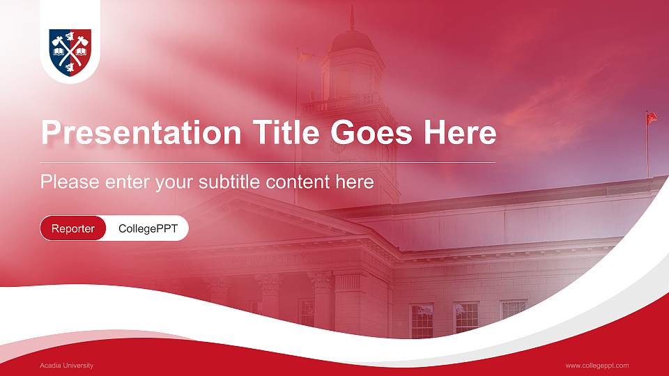 Acadia University Lecture Sharing and Networking Event PPT Template16:9 ratio PPT effect preview image