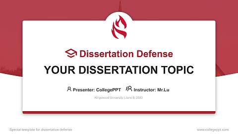 Kingswood University Graduation Thesis Defense PPT Template