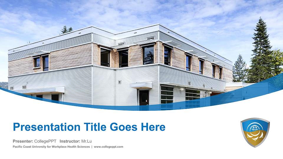 Pacific Coast University for Workplace Health Sciences Course/Courseware Creation PPT Template16:9 ratio PPT effect preview image