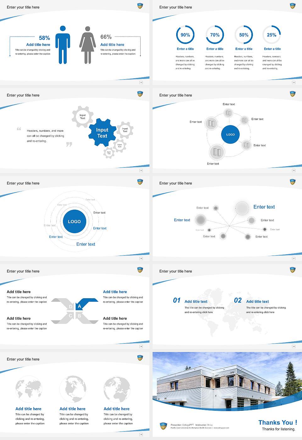 Pacific Coast University for Workplace Health Sciences Course/Courseware Creation PPT Template16:9 ratio PPT effect preview image4