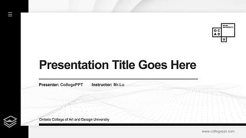 Ontario College of Art and Design University Thesis Proposal/Graduation Defense PPT Template