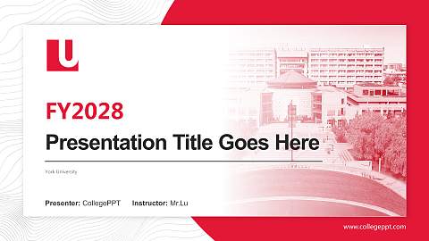 York University Academic Presentation/Research Findings Report PPT Template