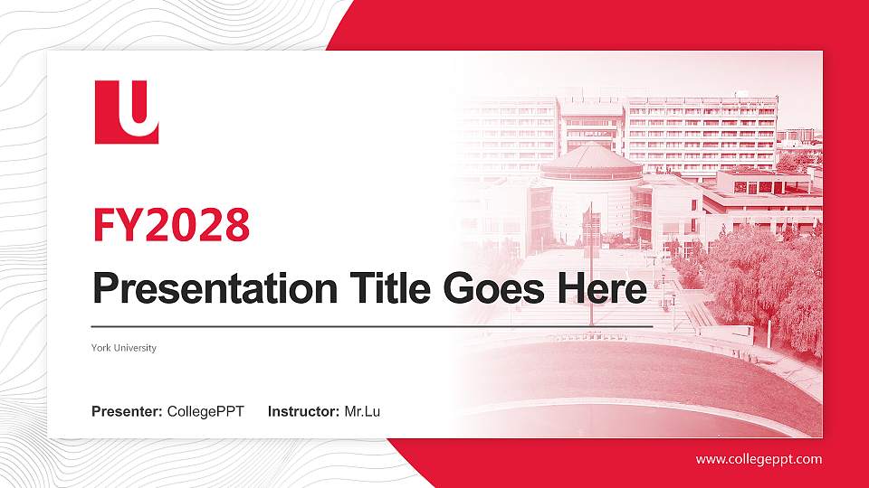 York University Academic Presentation/Research Findings Report PPT Template16:9 ratio PPT effect preview image