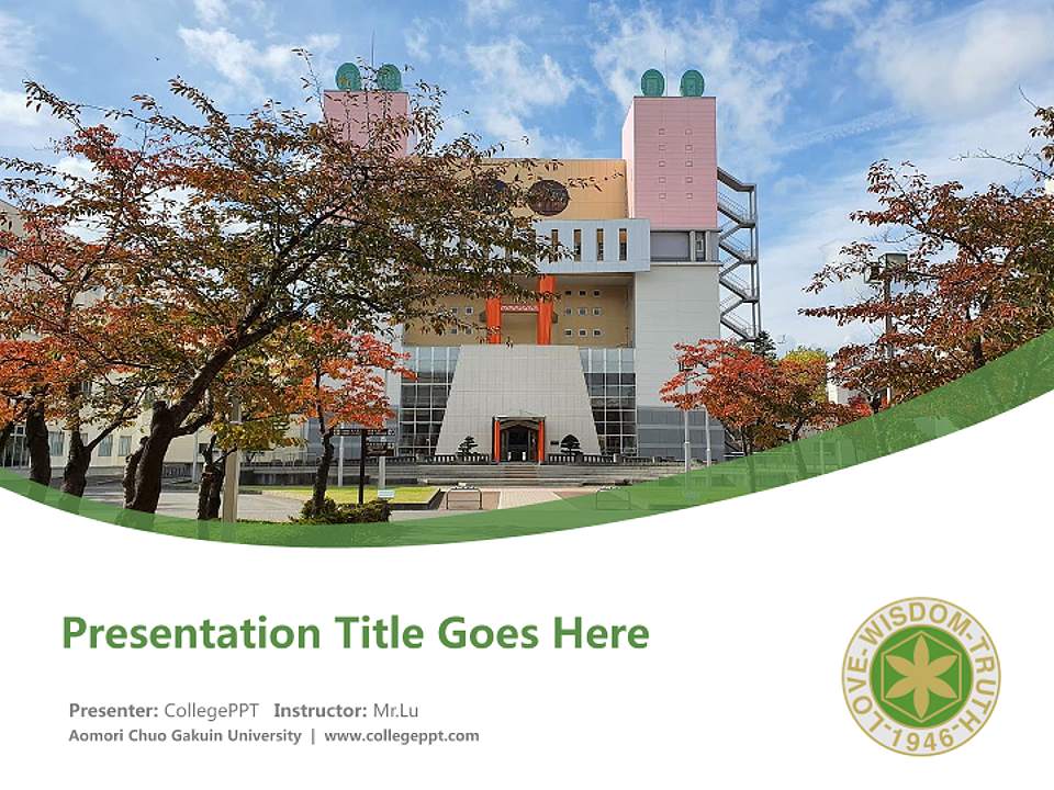 Aomori Chuo Gakuin University Course/Courseware Creation PPT Template4:3 ratio PPT effect preview image5