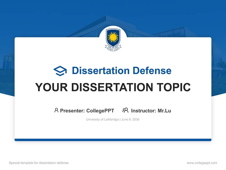 University of Lethbridge Graduation Thesis Defense PPT Template4:3 ratio PPT effect preview image7