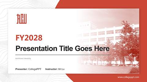 Asahikawa University Academic Presentation/Research Findings Report PPT Template