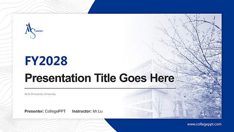 Aichi Shukutoku University Academic Presentation/Research Findings Report PPT Template