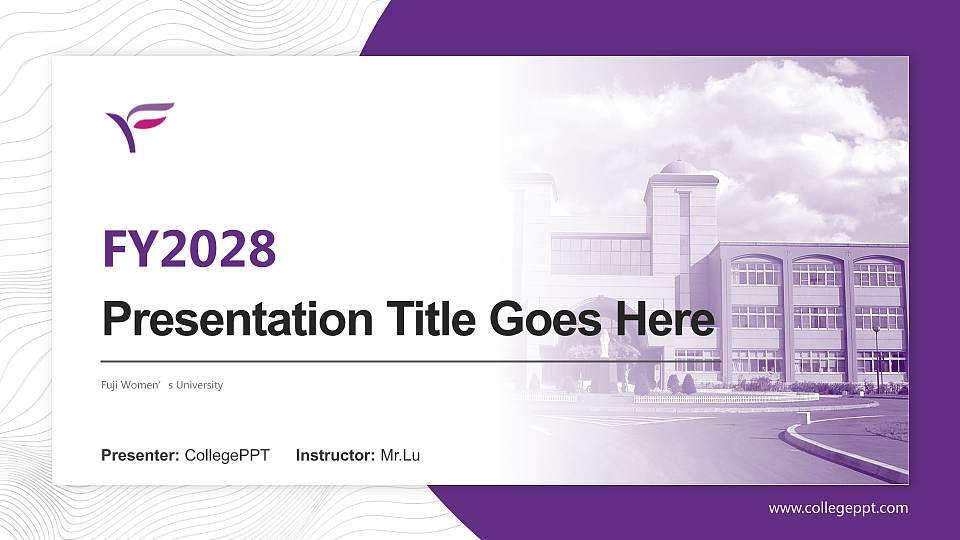 Fuji Women’s University Academic Presentation/Research Findings Report PPT Template16:9 ratio PPT effect preview image