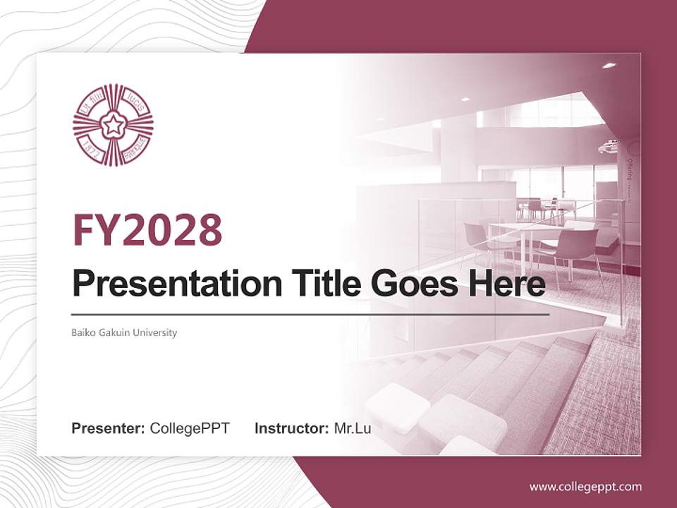 Baiko Gakuin University Academic Presentation/Research Findings Report PPT Template4:3 ratio PPT effect preview image5