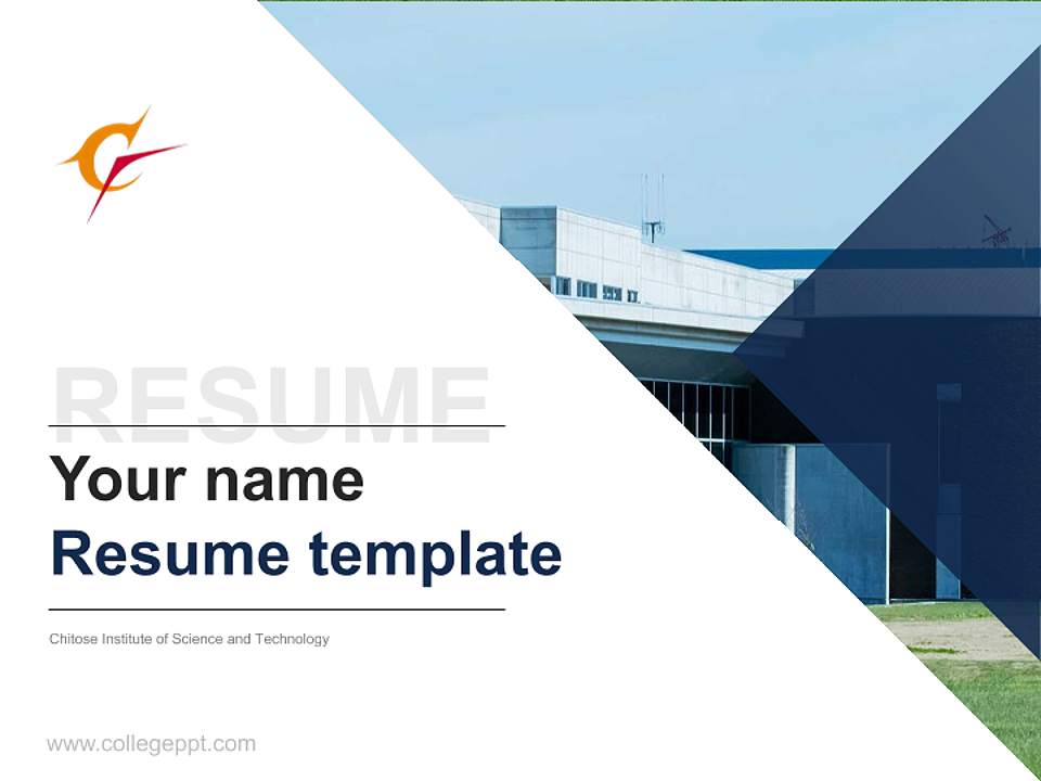 Chitose Institute of Science and Technology Resume PPT Template4:3 ratio PPT effect preview image5