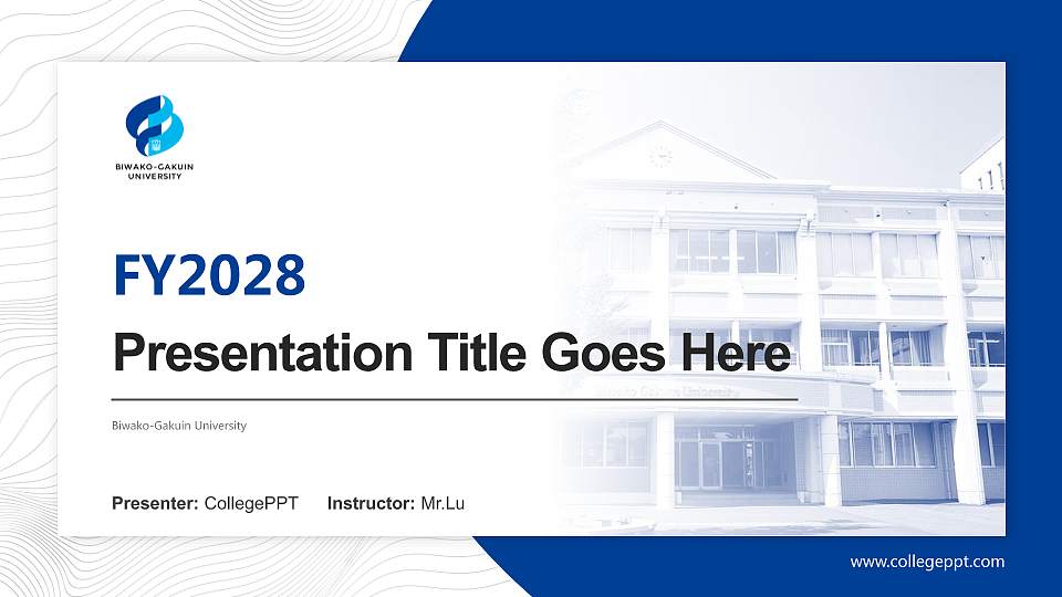 Biwako-Gakuin University Academic Presentation/Research Findings Report PPT Template16:9 ratio PPT effect preview image