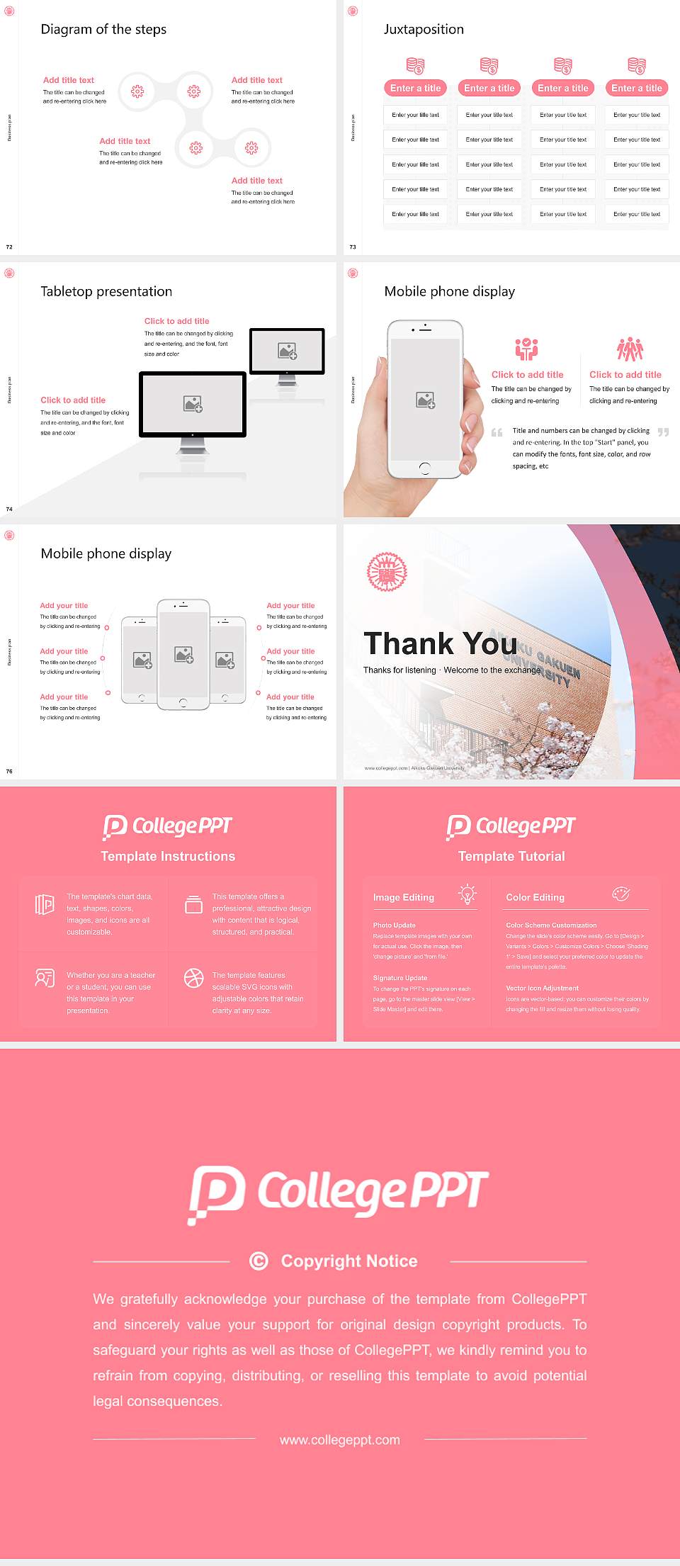 Aikoku Gakuen University Competition/Entrepreneurship Contest PPT Template4:3 ratio PPT effect preview image9