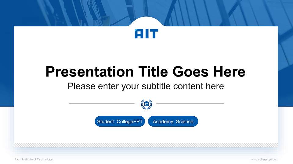Aichi Institute of Technology National Scholarship Defense PPT Template16:9 ratio PPT effect preview image