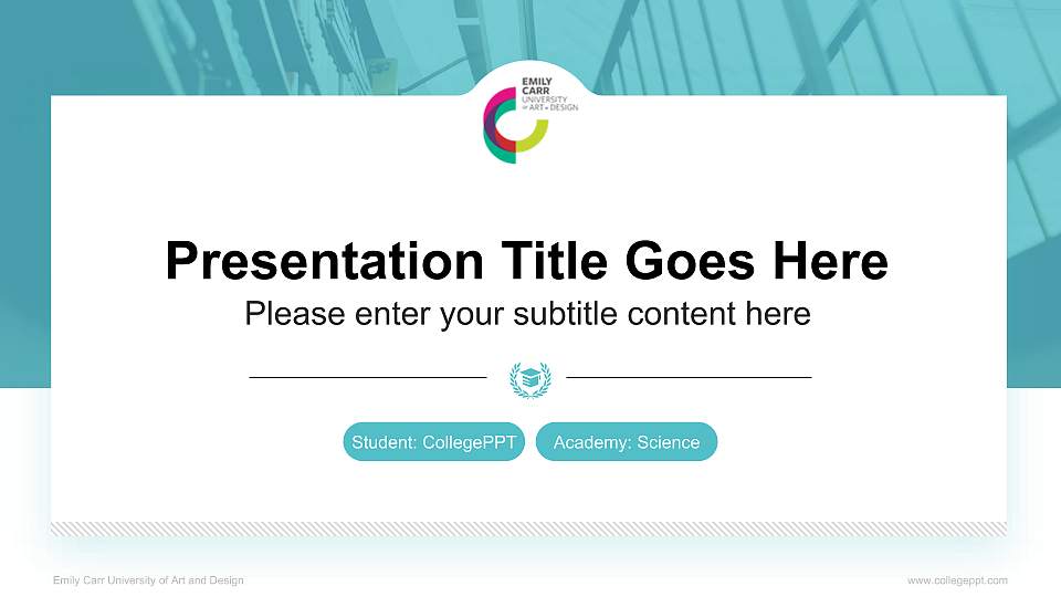 Emily Carr University of Art and Design National Scholarship Defense PPT Template16:9 ratio PPT effect preview image