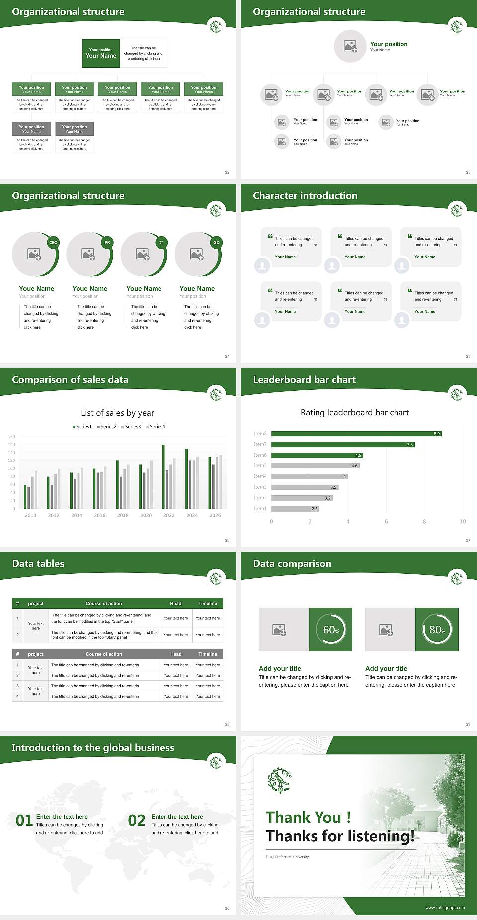 Fukui Prefectural University Academic Presentation/Research Findings Report PPT Template4:3 ratio PPT effect preview image4