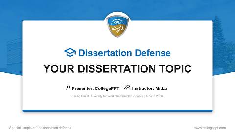 Pacific Coast University for Workplace Health Sciences Graduation Thesis Defense PPT Template
