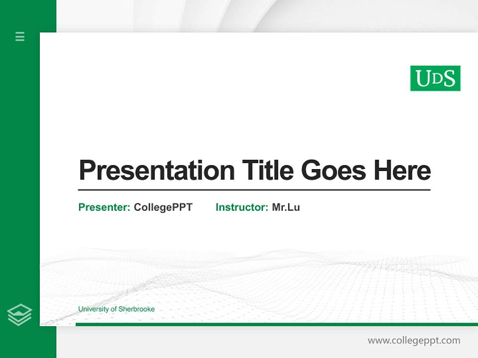 University of Sherbrooke Thesis Proposal/Graduation Defense PPT Template4:3 ratio PPT effect preview image5