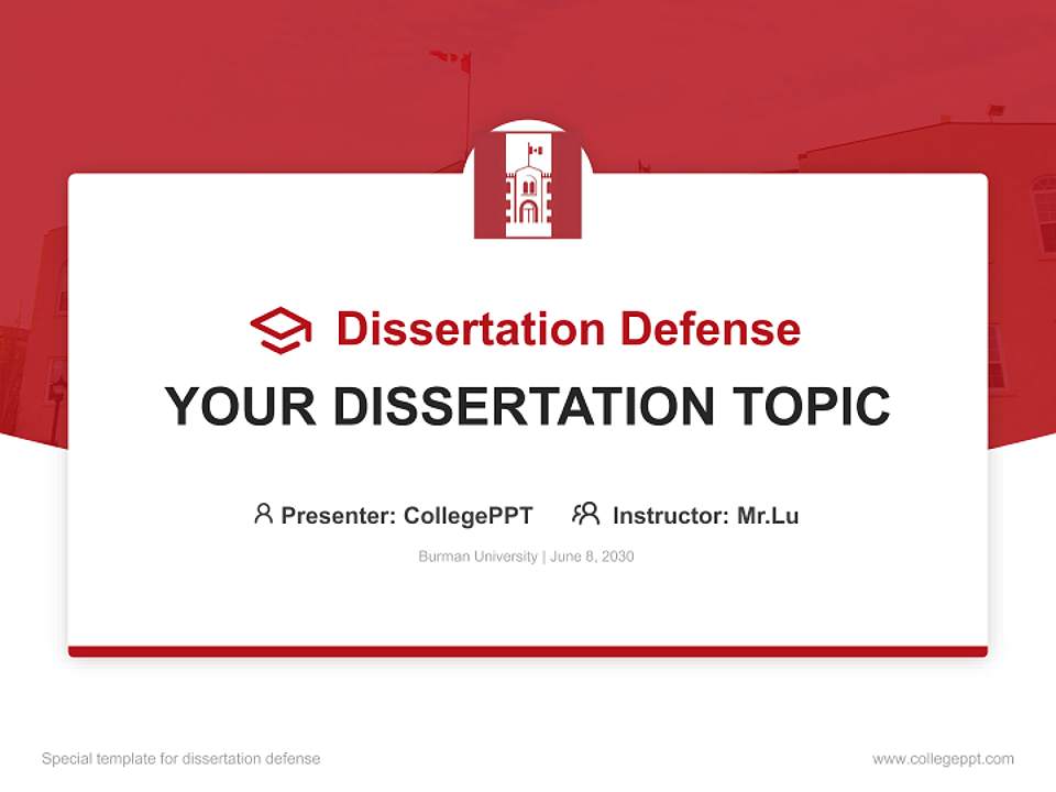 Burman University Graduation Thesis Defense PPT Template4:3 ratio PPT effect preview image7