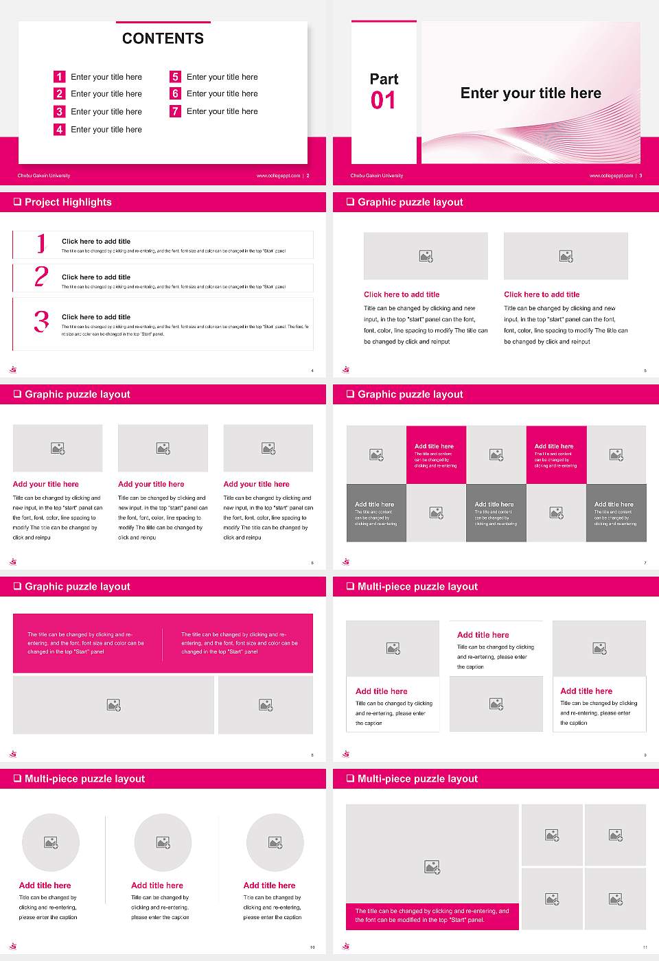 Chubu Gakuin University General Purpose PPT Template16:9 ratio PPT effect preview image2