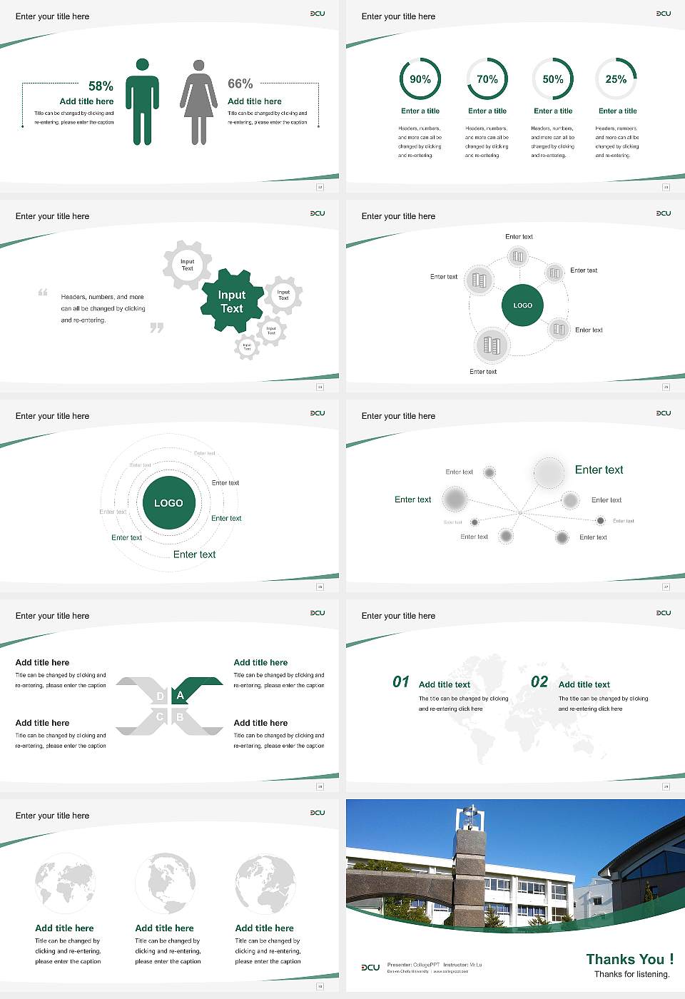 Den-en Chofu University Course/Courseware Creation PPT Template16:9 ratio PPT effect preview image4