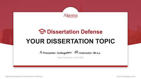 Algoma University Graduation Thesis Defense PPT Template