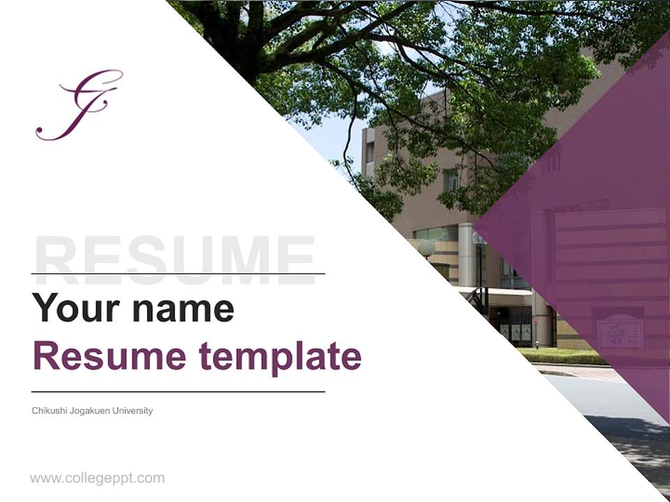 Chikushi Jogakuen University Resume PPT Template4:3 ratio PPT effect preview image5