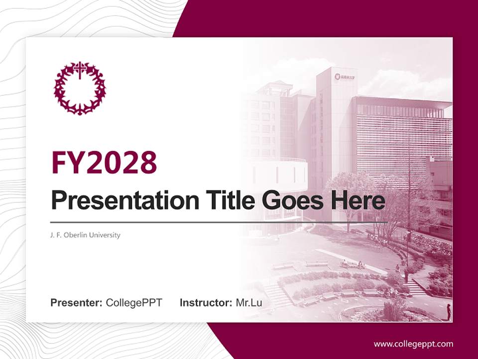 J. F. Oberlin University Academic Presentation/Research Findings Report PPT Template4:3 ratio PPT effect preview image5
