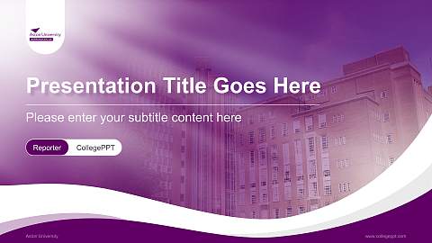 Aston University Lecture Sharing and Networking Event PPT Template