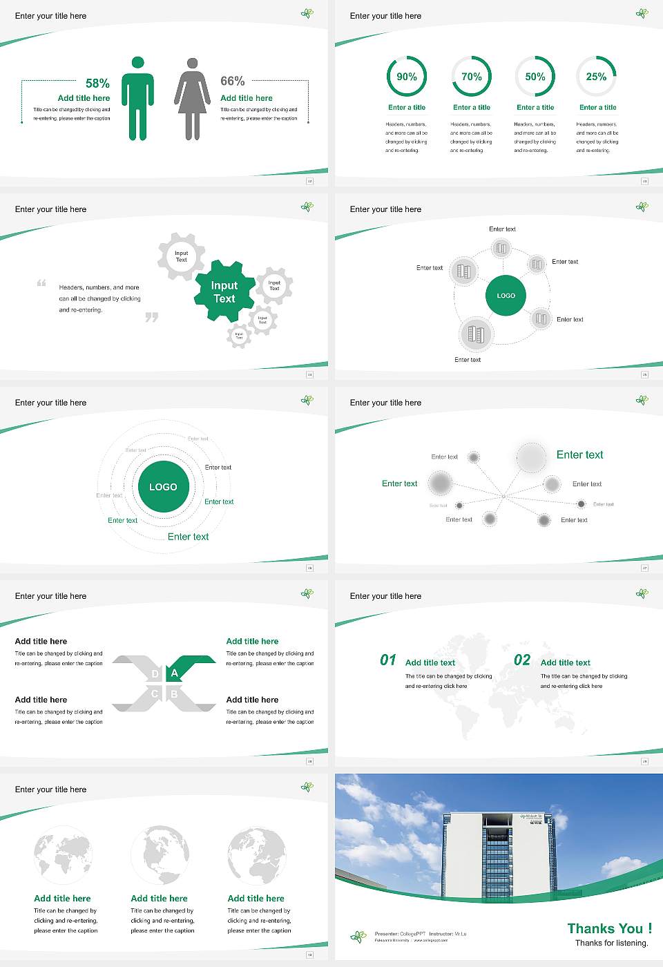 Fukuyama University Course/Courseware Creation PPT Template16:9 ratio PPT effect preview image4