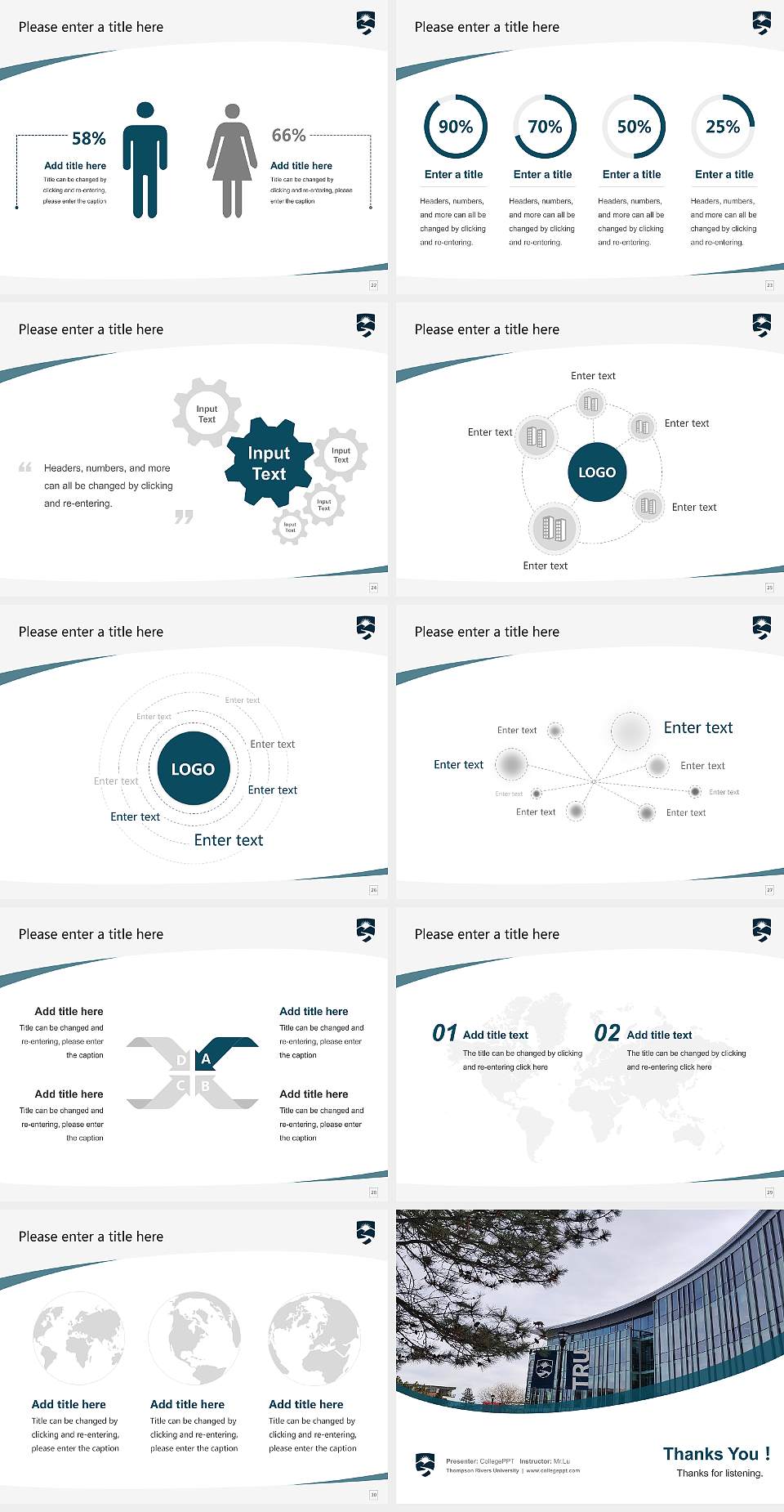 Thompson Rivers University Course/Courseware Creation PPT Template4:3 ratio PPT effect preview image4