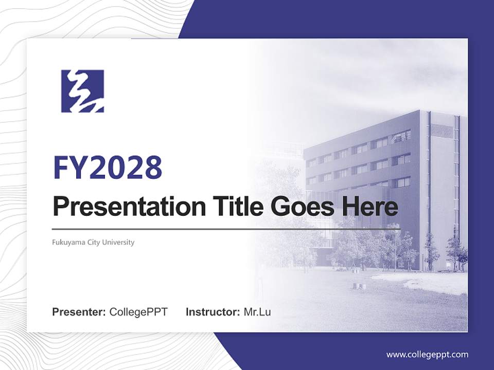 Fukuyama City University Academic Presentation/Research Findings Report PPT Template4:3 ratio PPT effect preview image5