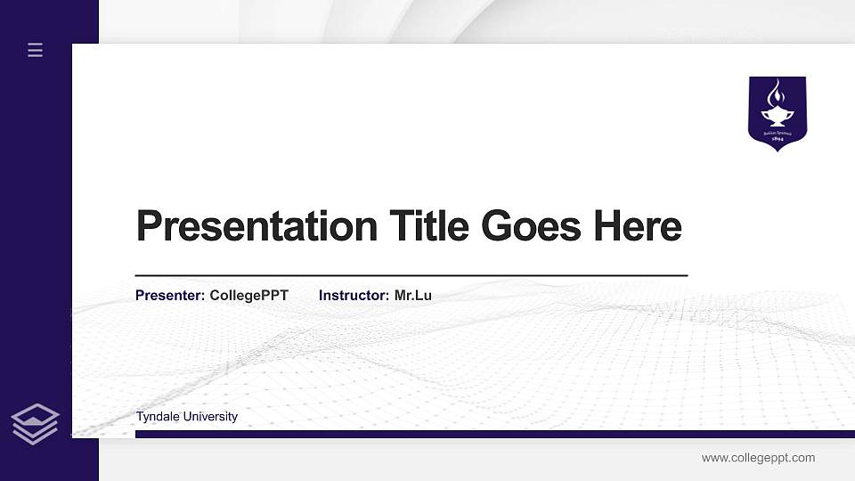 Tyndale University Thesis Proposal/Graduation Defense PPT Template16:9 ratio PPT effect preview image
