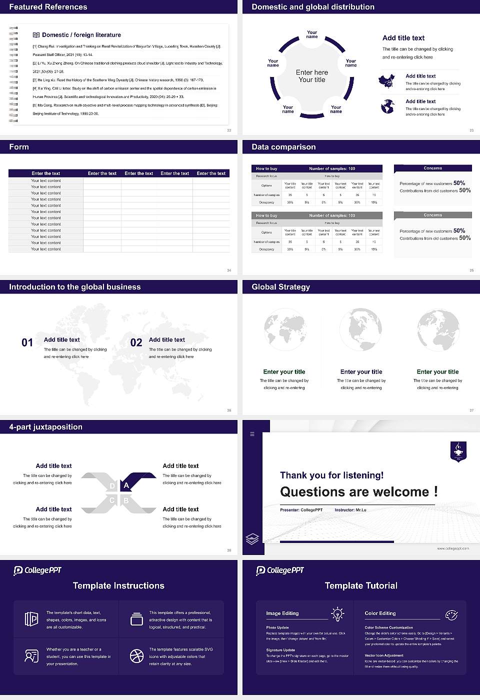 Tyndale University Thesis Proposal/Graduation Defense PPT Template16:9 ratio PPT effect preview image4