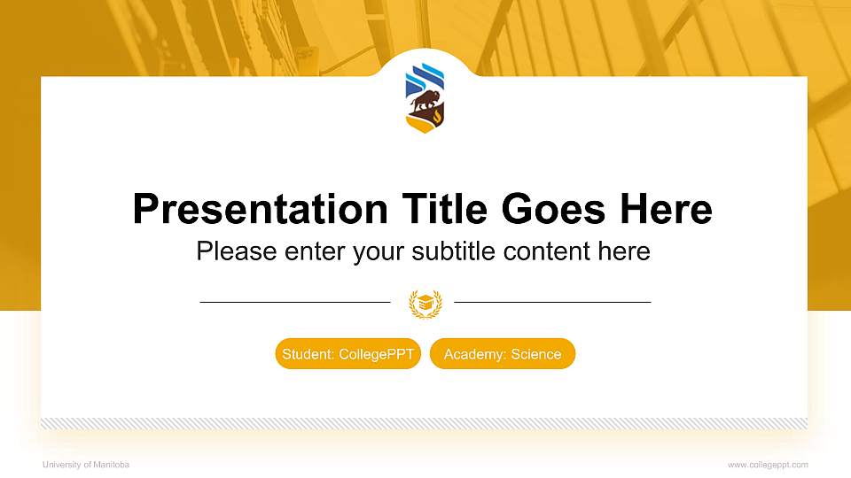 University of Manitoba National Scholarship Defense PPT Template16:9 ratio PPT effect preview image