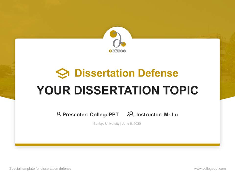 Bunkyo University Graduation Thesis Defense PPT Template4:3 ratio PPT effect preview image7