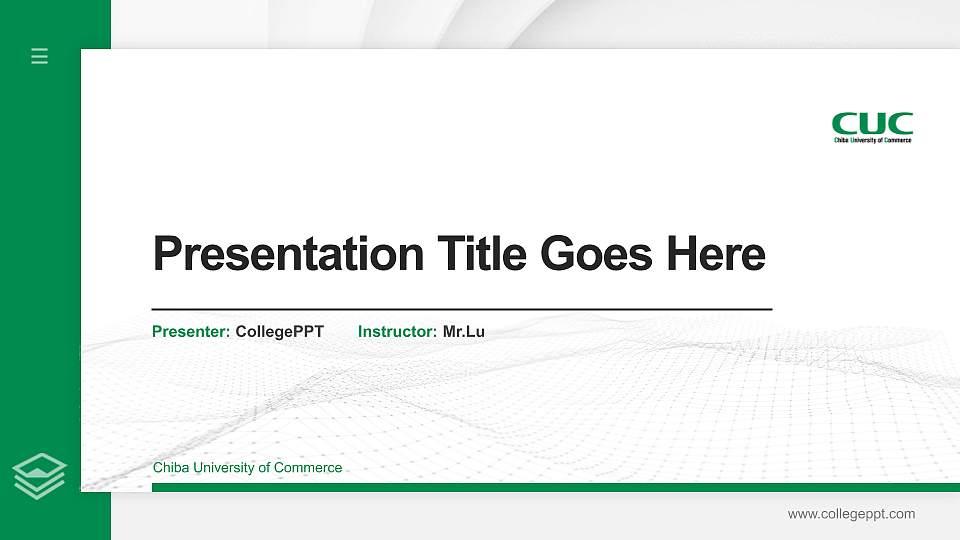 Chiba University of Commerce Thesis Proposal/Graduation Defense PPT Template16:9 ratio PPT effect preview image