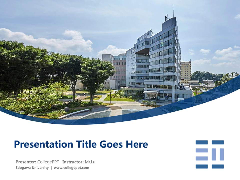Edogawa University Course/Courseware Creation PPT Template4:3 ratio PPT effect preview image5