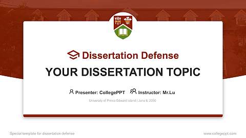 University of Prince Edward Island Graduation Thesis Defense PPT Template