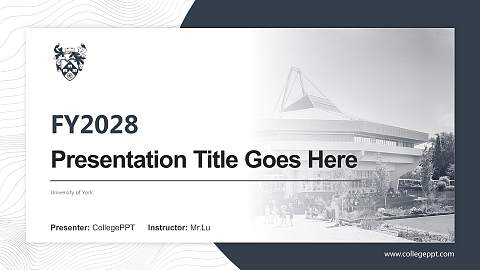 University of York Academic Presentation/Research Findings Report PPT Template